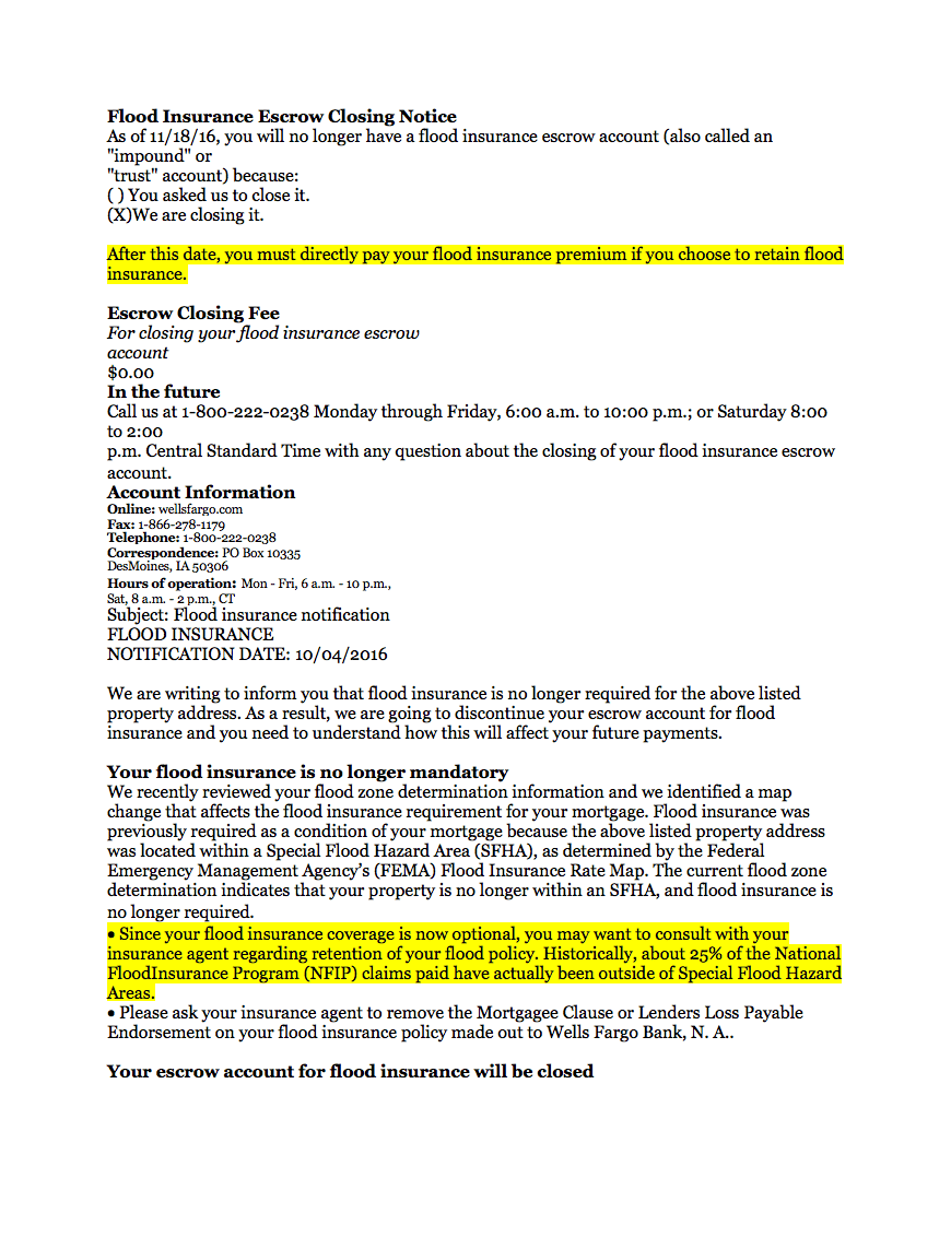 Flood Notice To Borrower 10 Days Before Closing